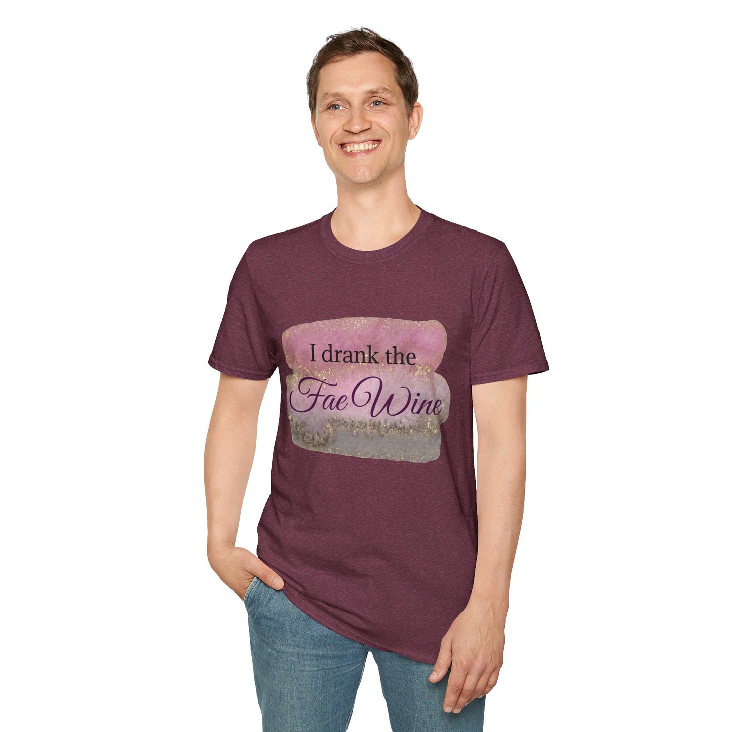 I Drank The Fae Wine T-Shirt - Unisex Softstyle Tee for Fantasy Lovers
