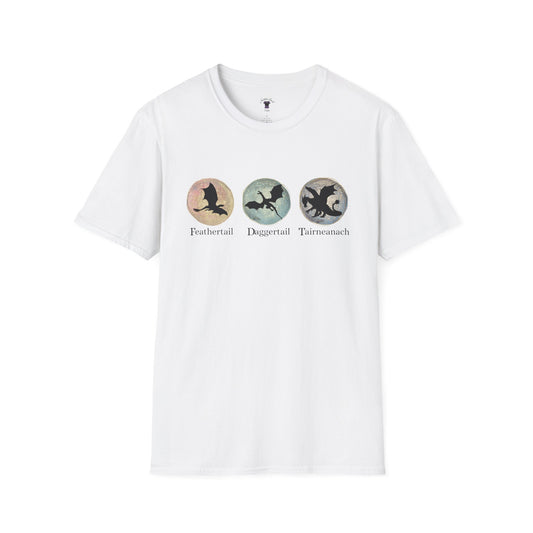 FDT Dragons Unisex Softstyle T-Shirt - Feathertail, Daggertail, Tairneanach Design