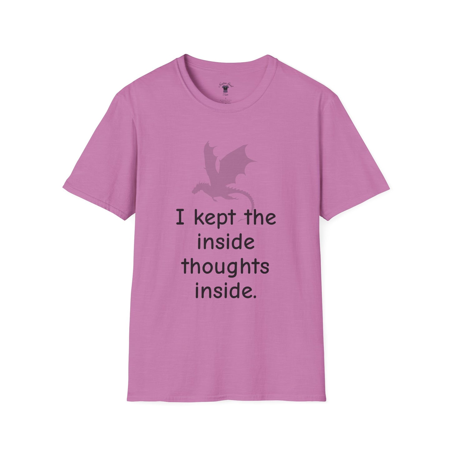 Inside Thoughts Funny Dragon Rider Quote - Unisex Softstyle T-Shirt - Onyx Storm