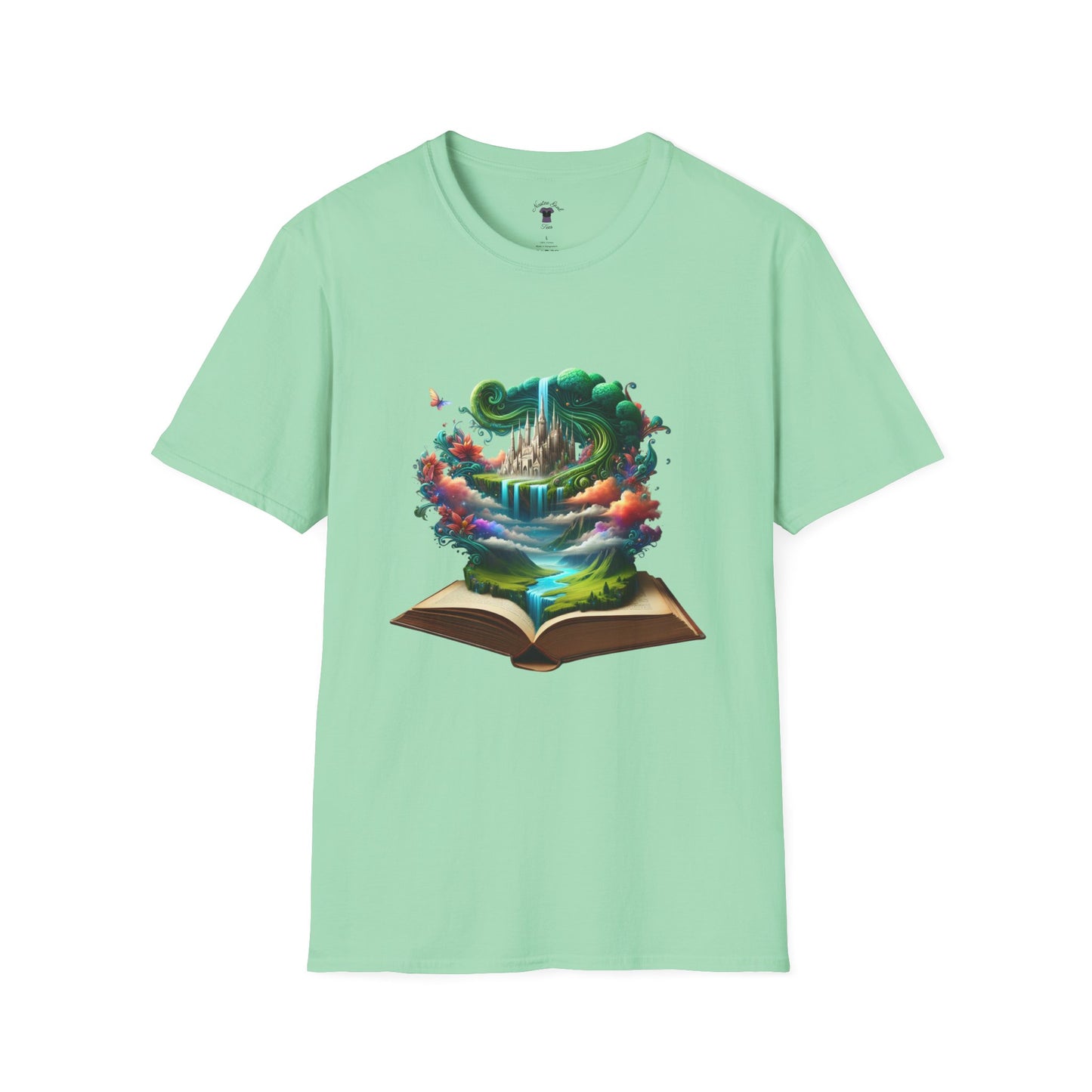 Fantasy-Inspired Unisex Softstyle T-Shirt with Whimsical Book Design