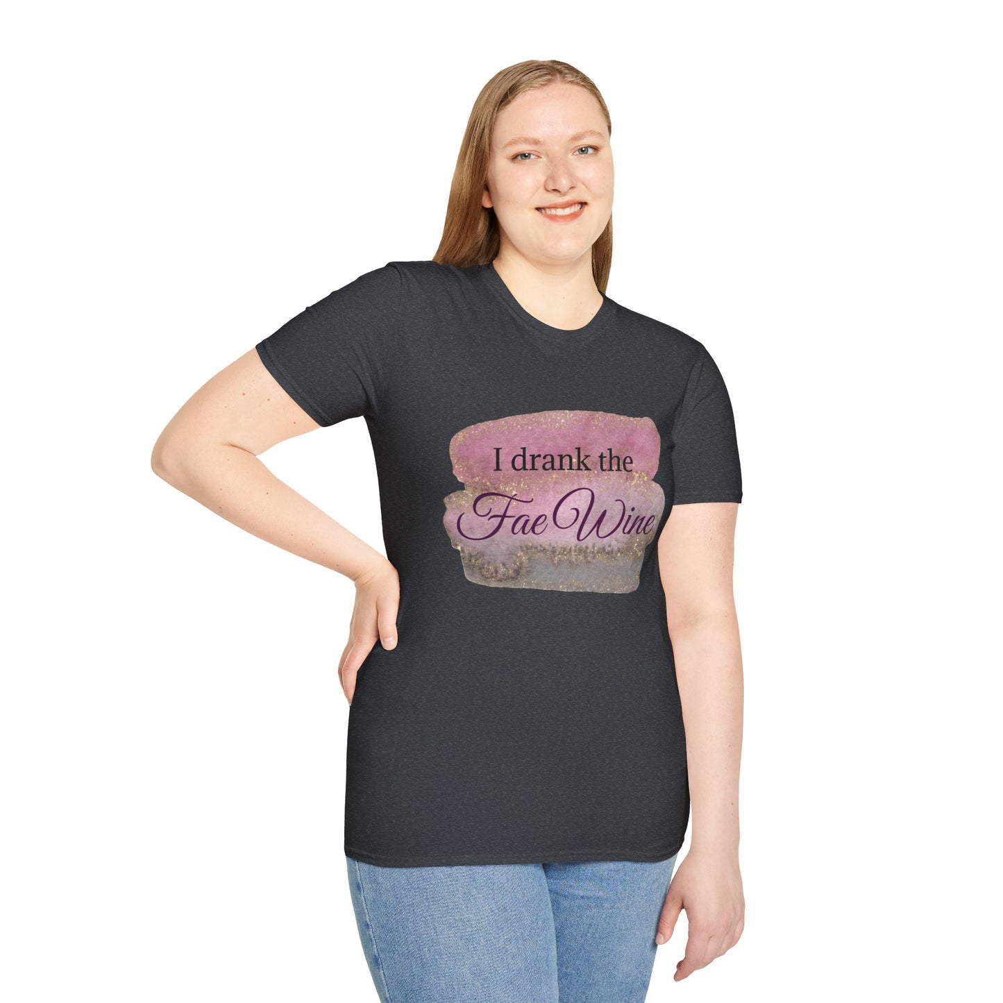 I Drank The Fae Wine T-Shirt - Unisex Softstyle Tee for Fantasy Lovers