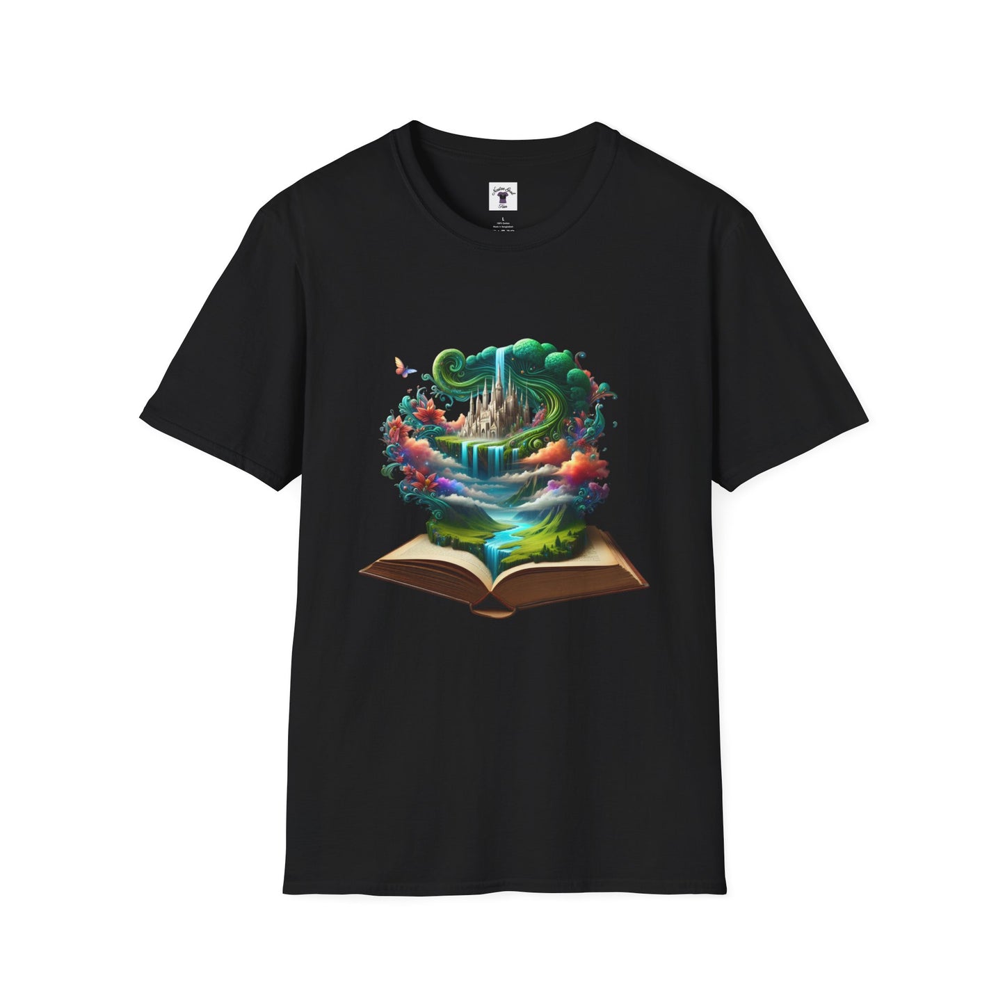 Fantasy-Inspired Unisex Softstyle T-Shirt with Whimsical Book Design