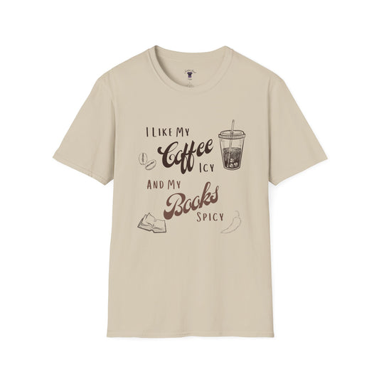 Funny Coffee and Books Unisex Softstyle T-Shirt
