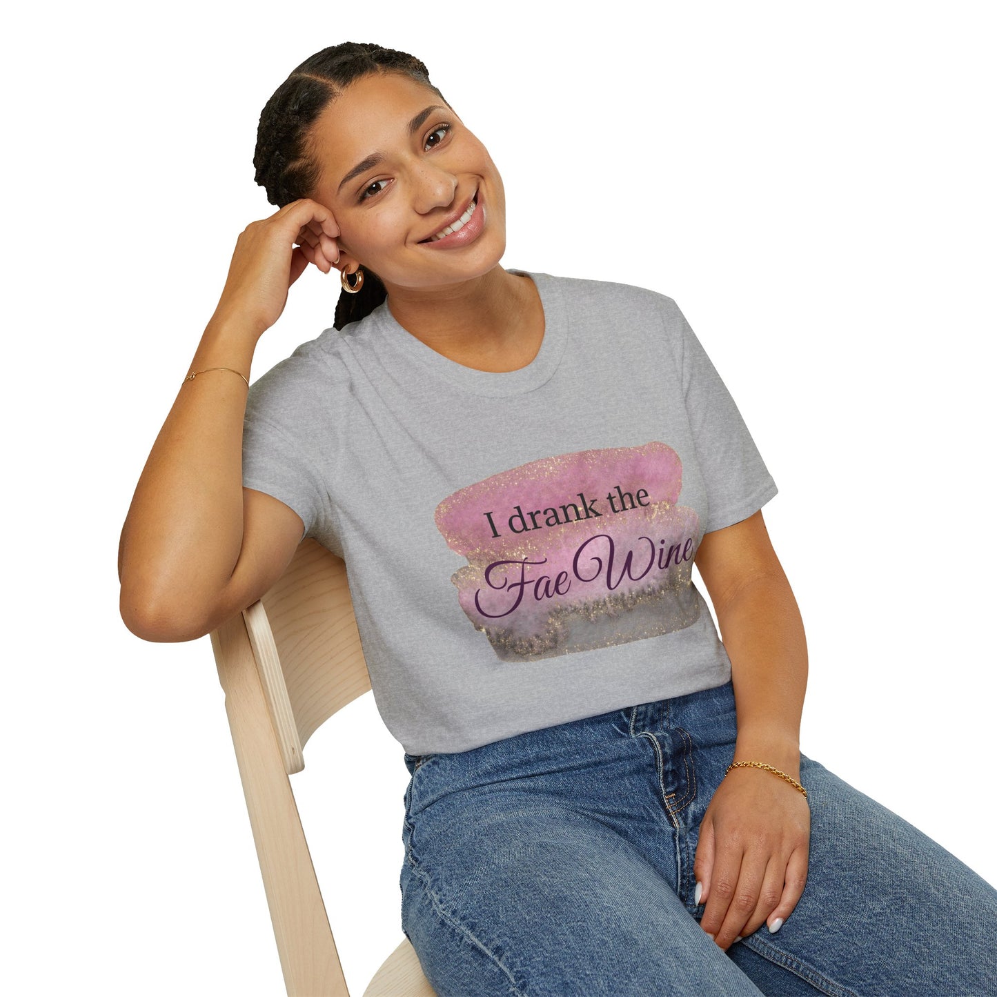 I Drank The Fae Wine T-Shirt - Unisex Softstyle Tee for Fantasy Lovers
