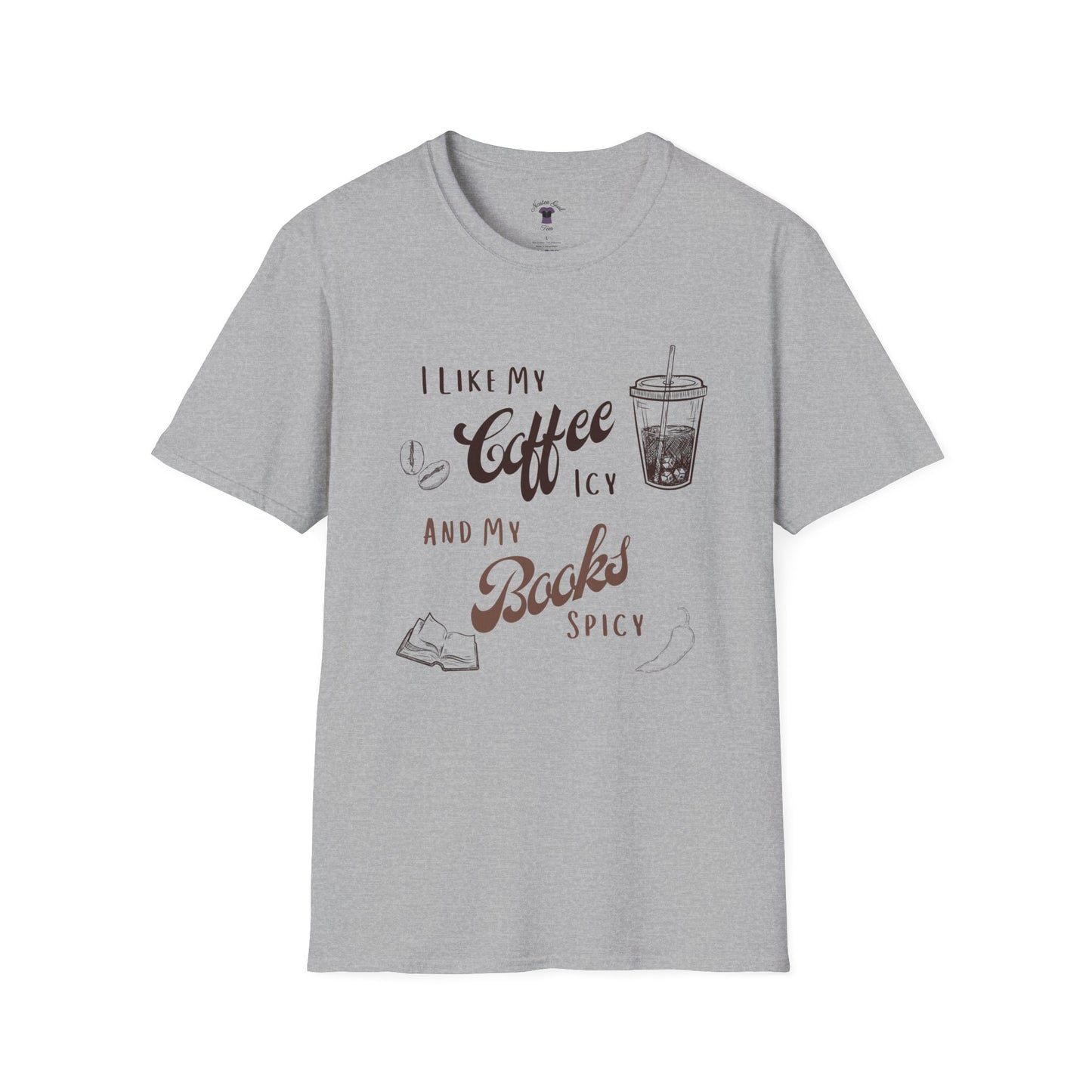 Funny Coffee and Books Unisex Softstyle T-Shirt