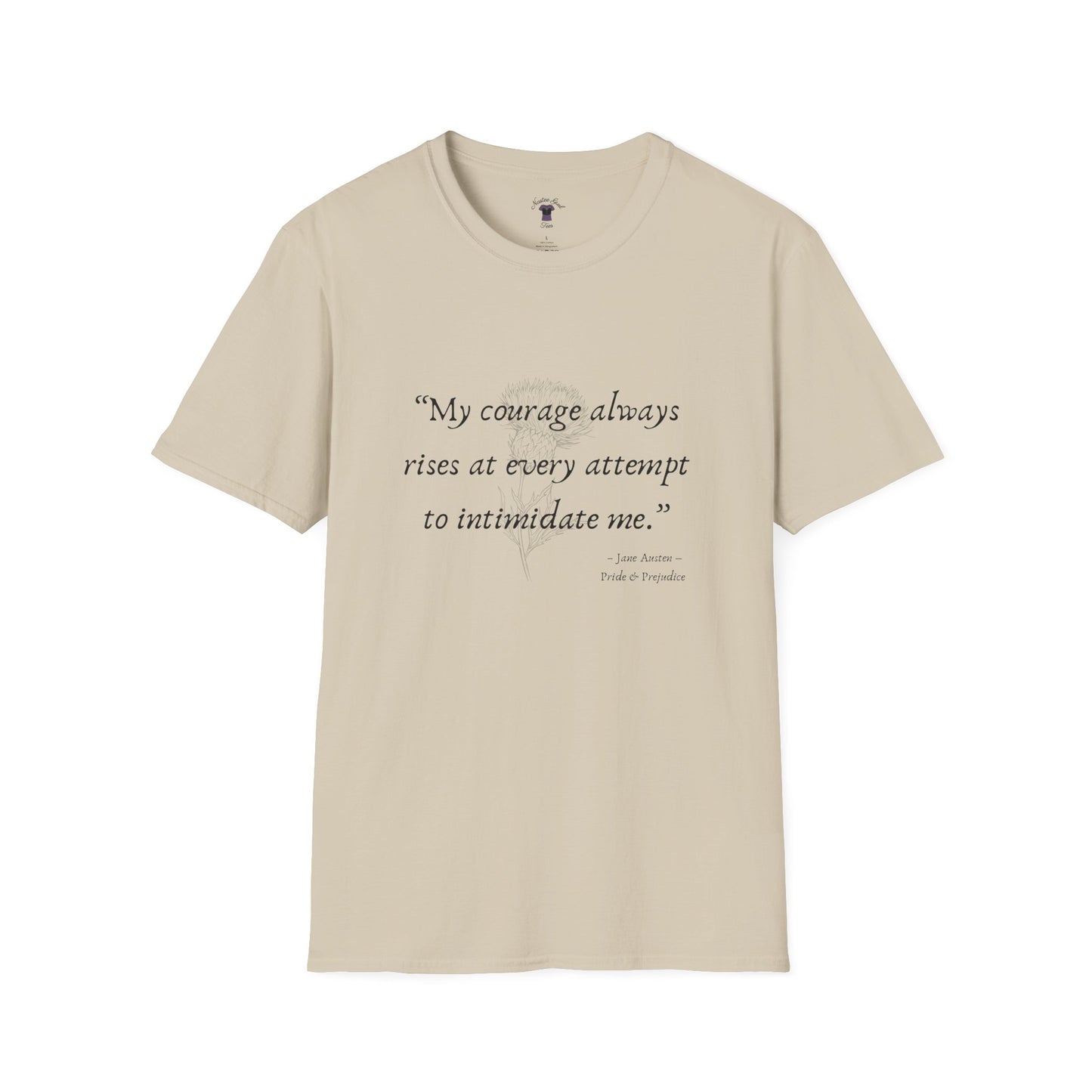 Inspirational Quote Unisex Softstyle T-Shirt - "My Courage Always Rises"