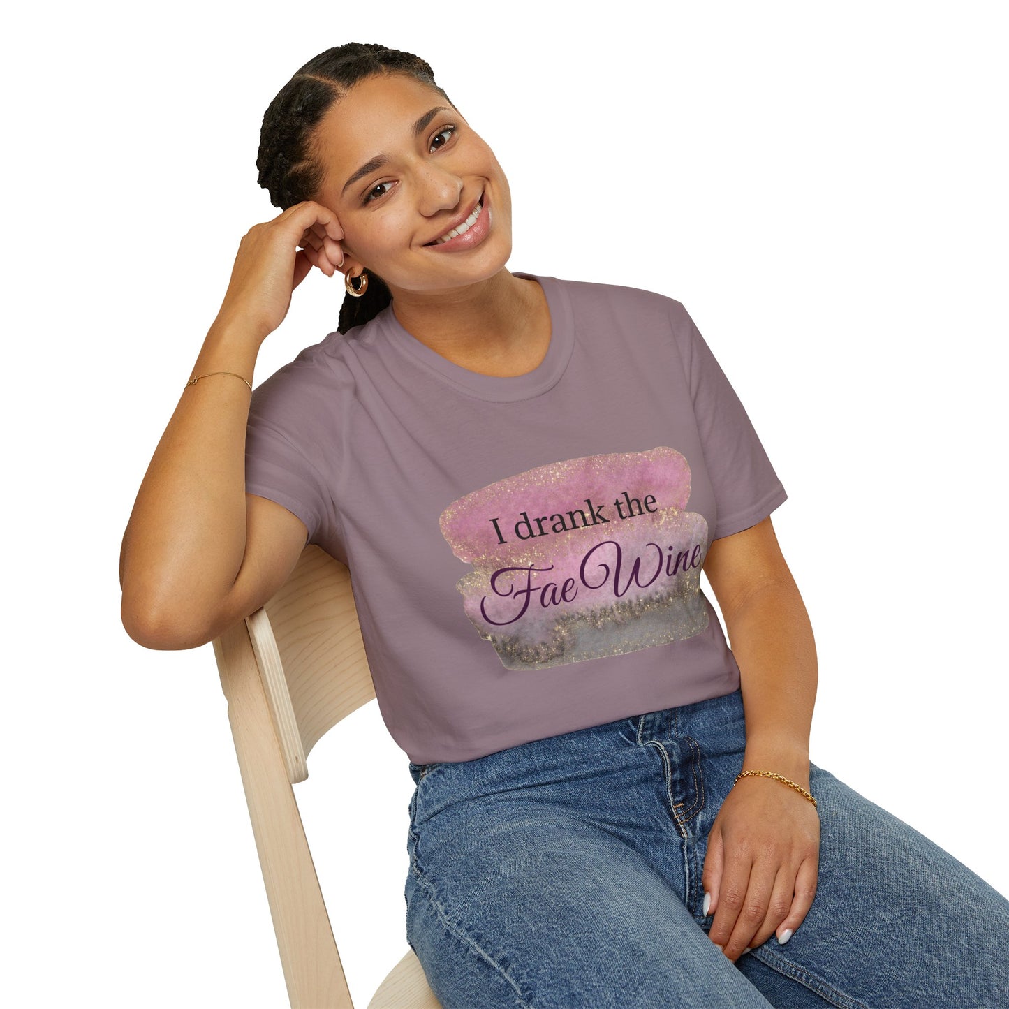 I Drank The Fae Wine T-Shirt - Unisex Softstyle Tee for Fantasy Lovers