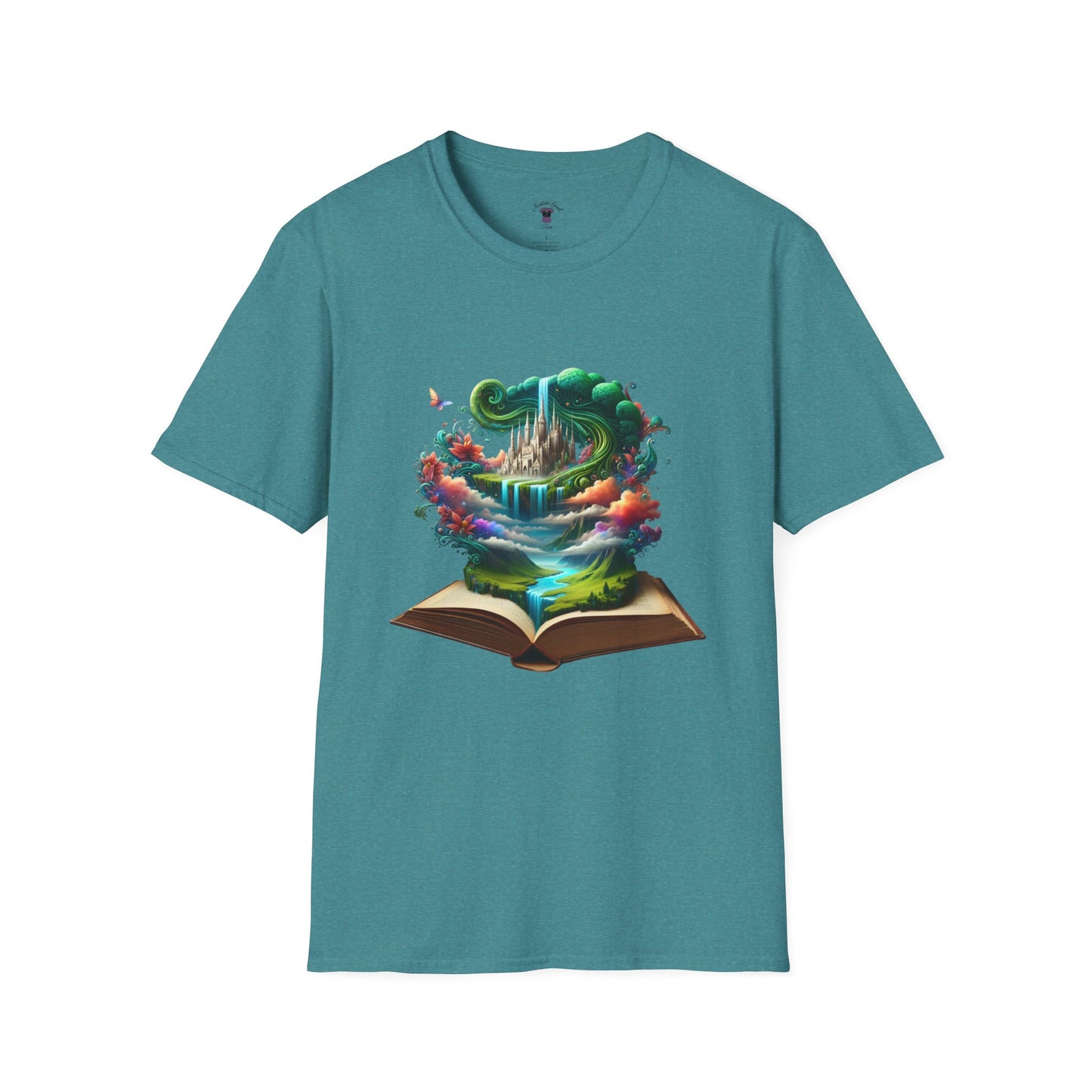 Fantasy-Inspired Unisex Softstyle T-Shirt with Whimsical Book Design