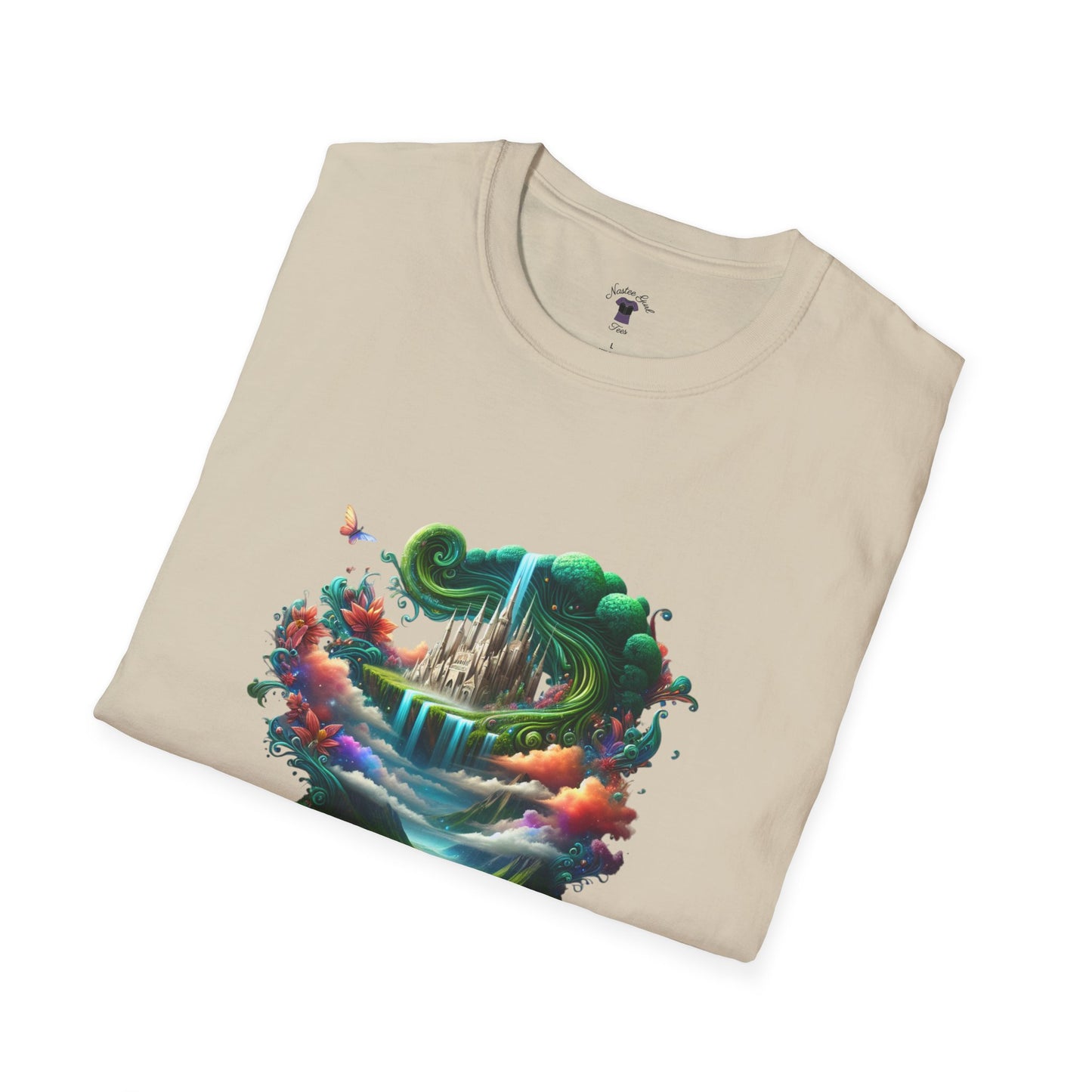 Fantasy-Inspired Unisex Softstyle T-Shirt with Whimsical Book Design