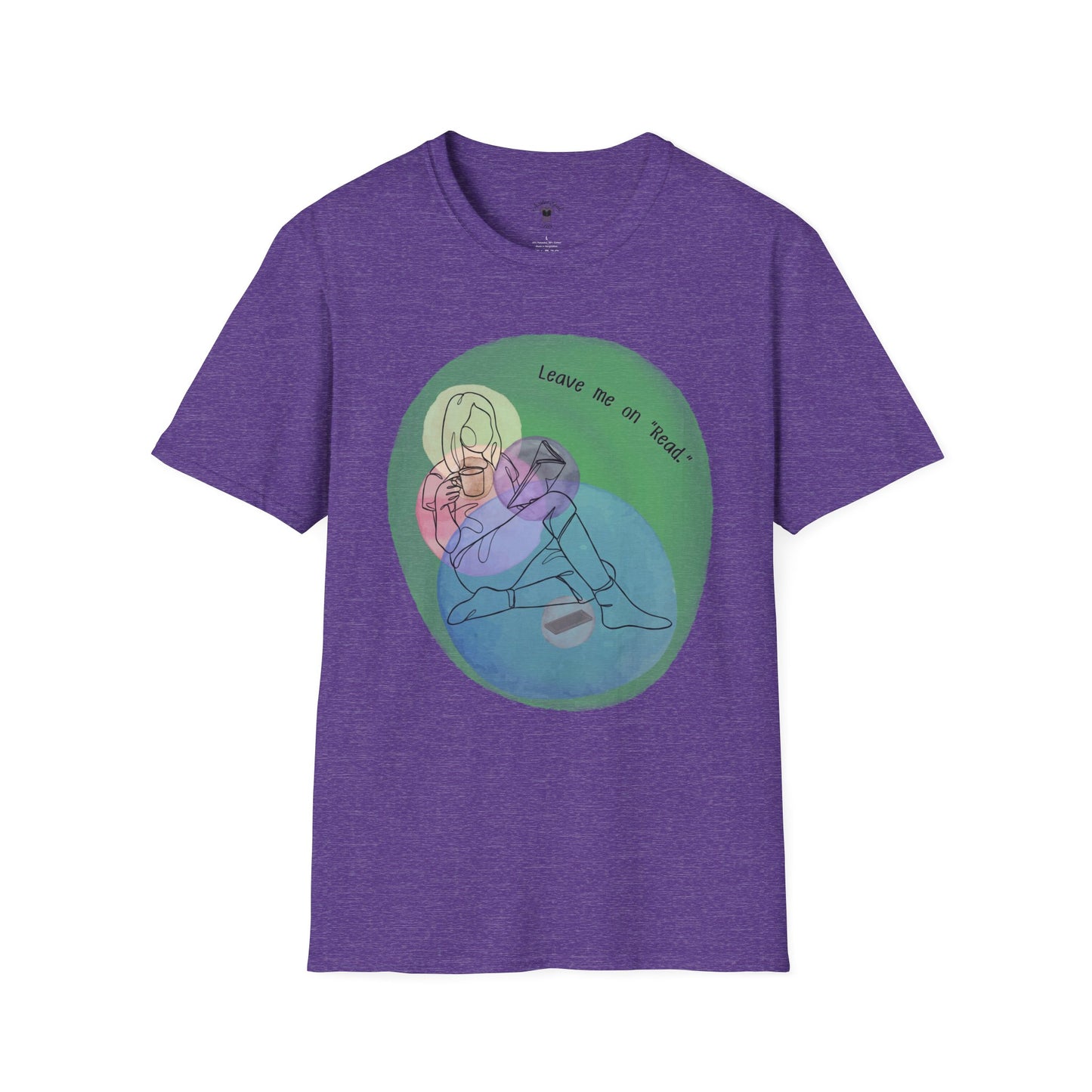 Leave Me on Read Unisex Softstyle T-Shirt - Colorful Comfy Tee - Book Reader Gift