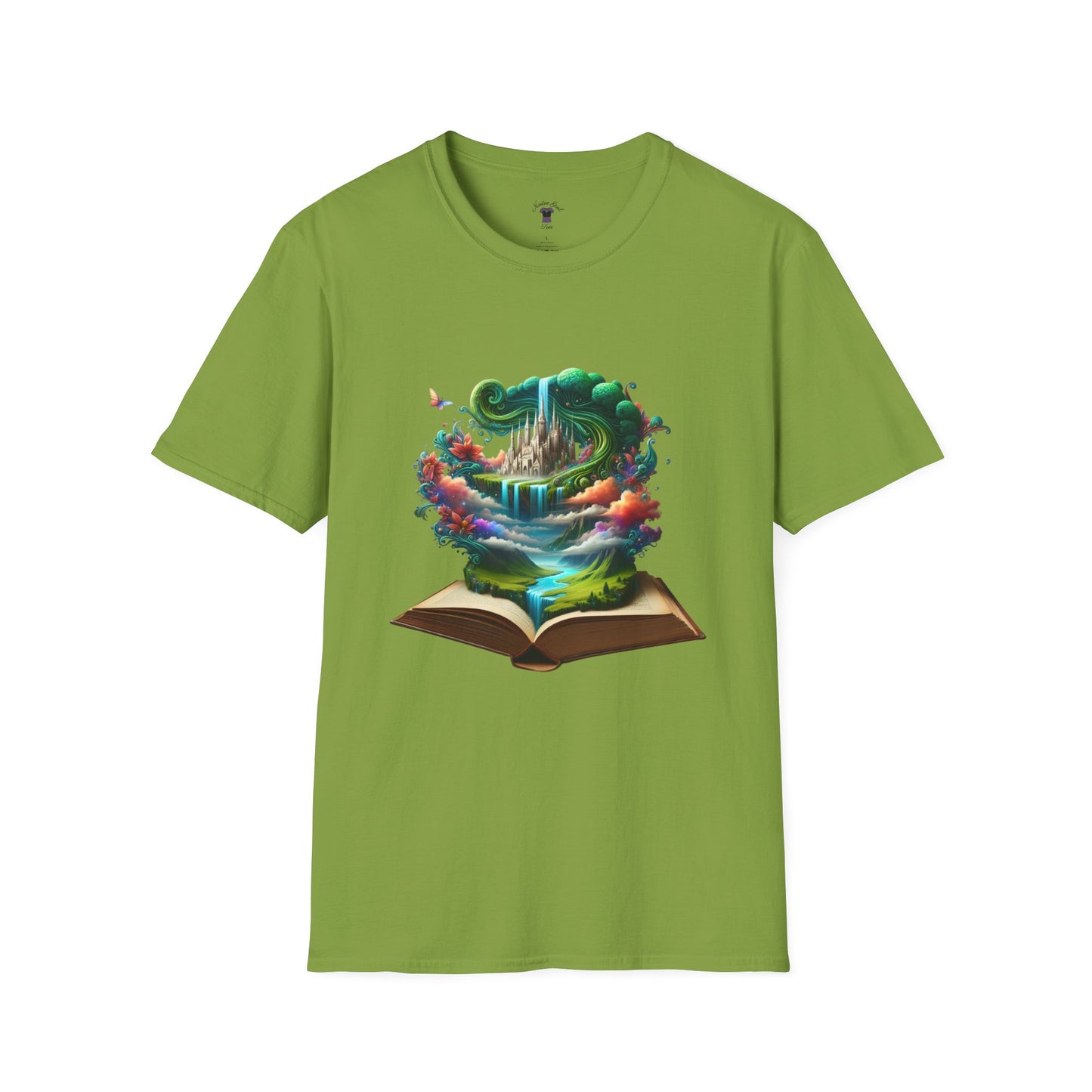 Fantasy-Inspired Unisex Softstyle T-Shirt with Whimsical Book Design
