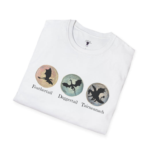 FDT Dragons Unisex Softstyle T-Shirt - Feathertail, Daggertail, Tairneanach Design