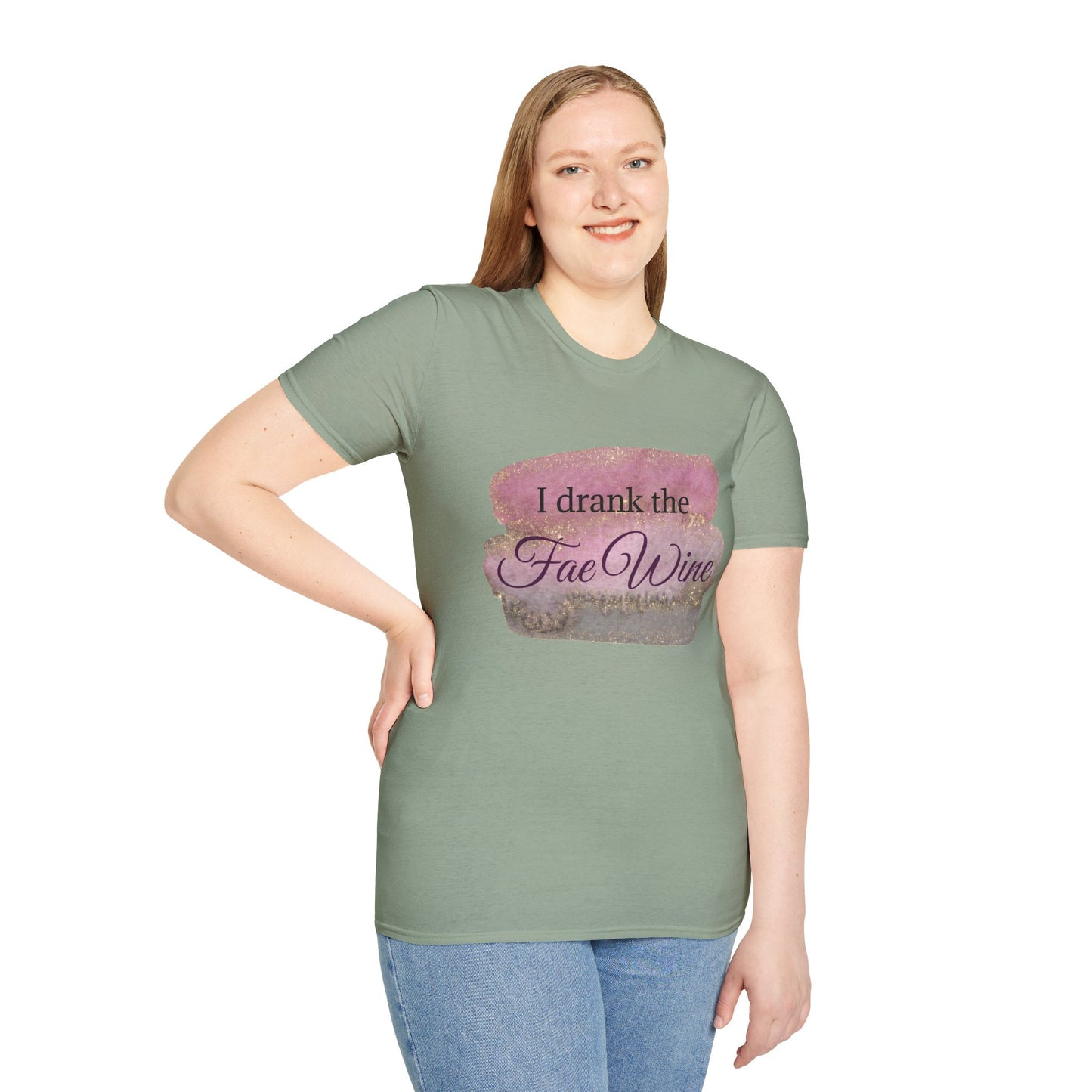 I Drank The Fae Wine T-Shirt - Unisex Softstyle Tee for Fantasy Lovers