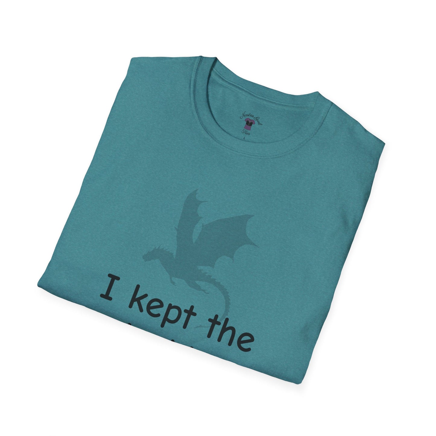 Inside Thoughts Funny Dragon Rider Quote - Unisex Softstyle T-Shirt - Onyx Storm