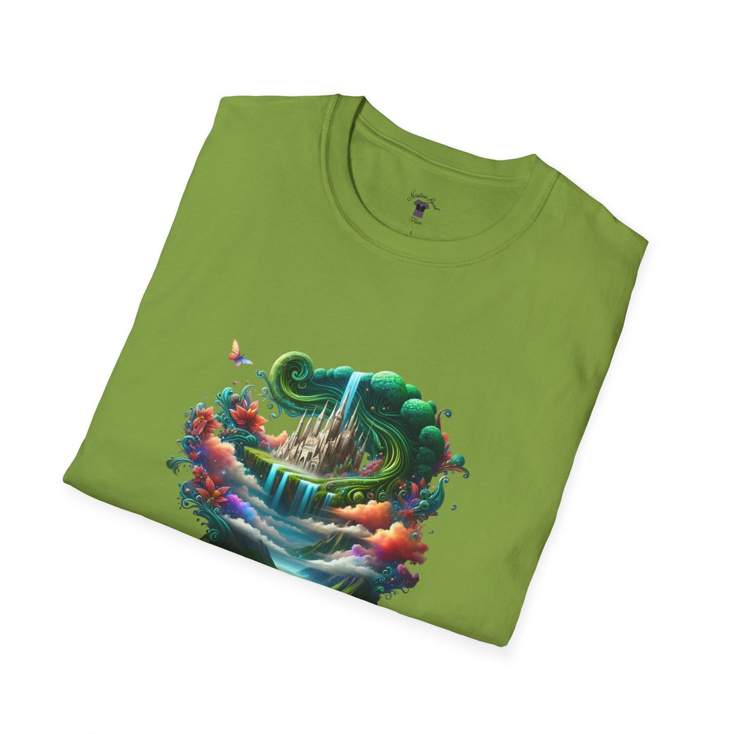 Fantasy-Inspired Unisex Softstyle T-Shirt with Whimsical Book Design