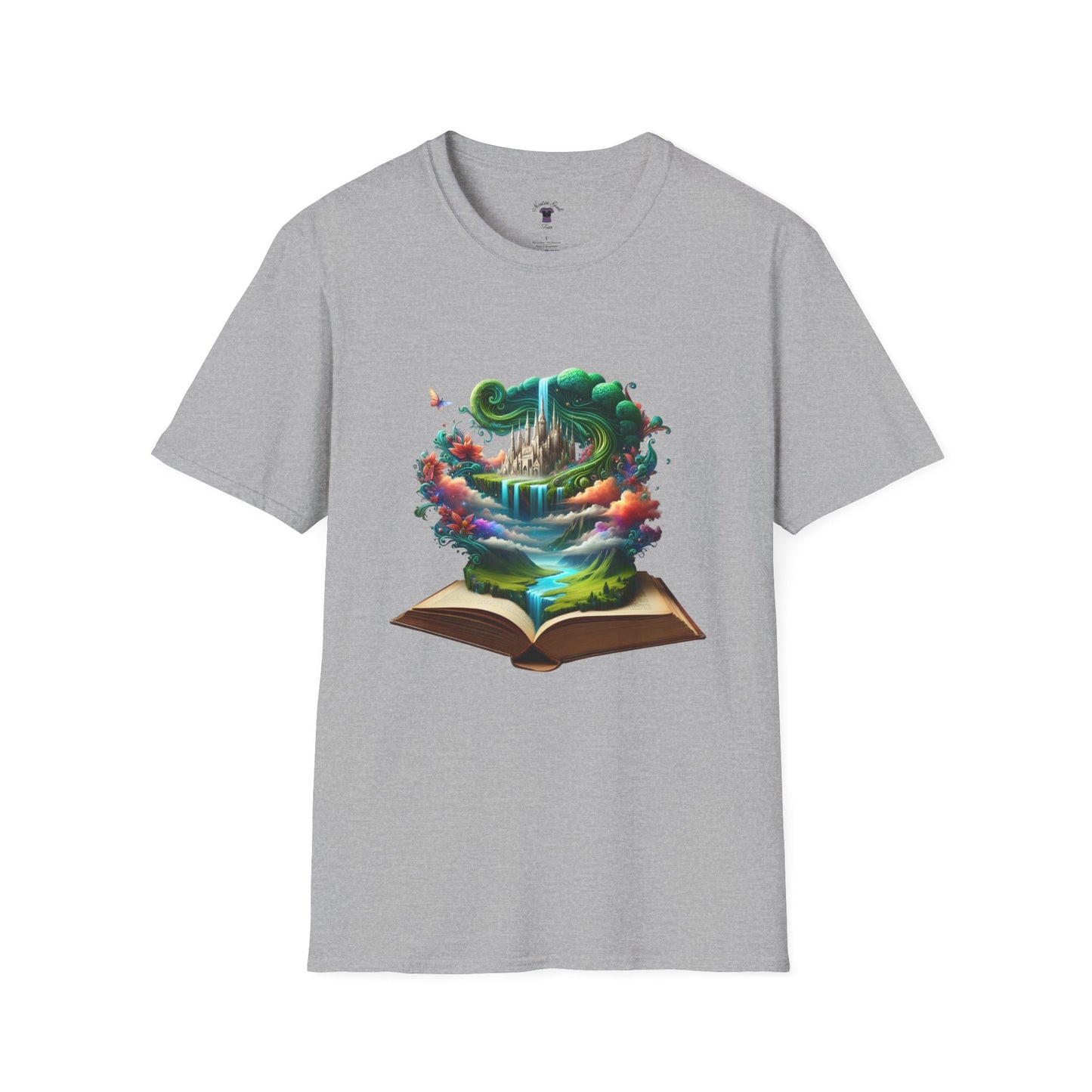 Fantasy-Inspired Unisex Softstyle T-Shirt with Whimsical Book Design