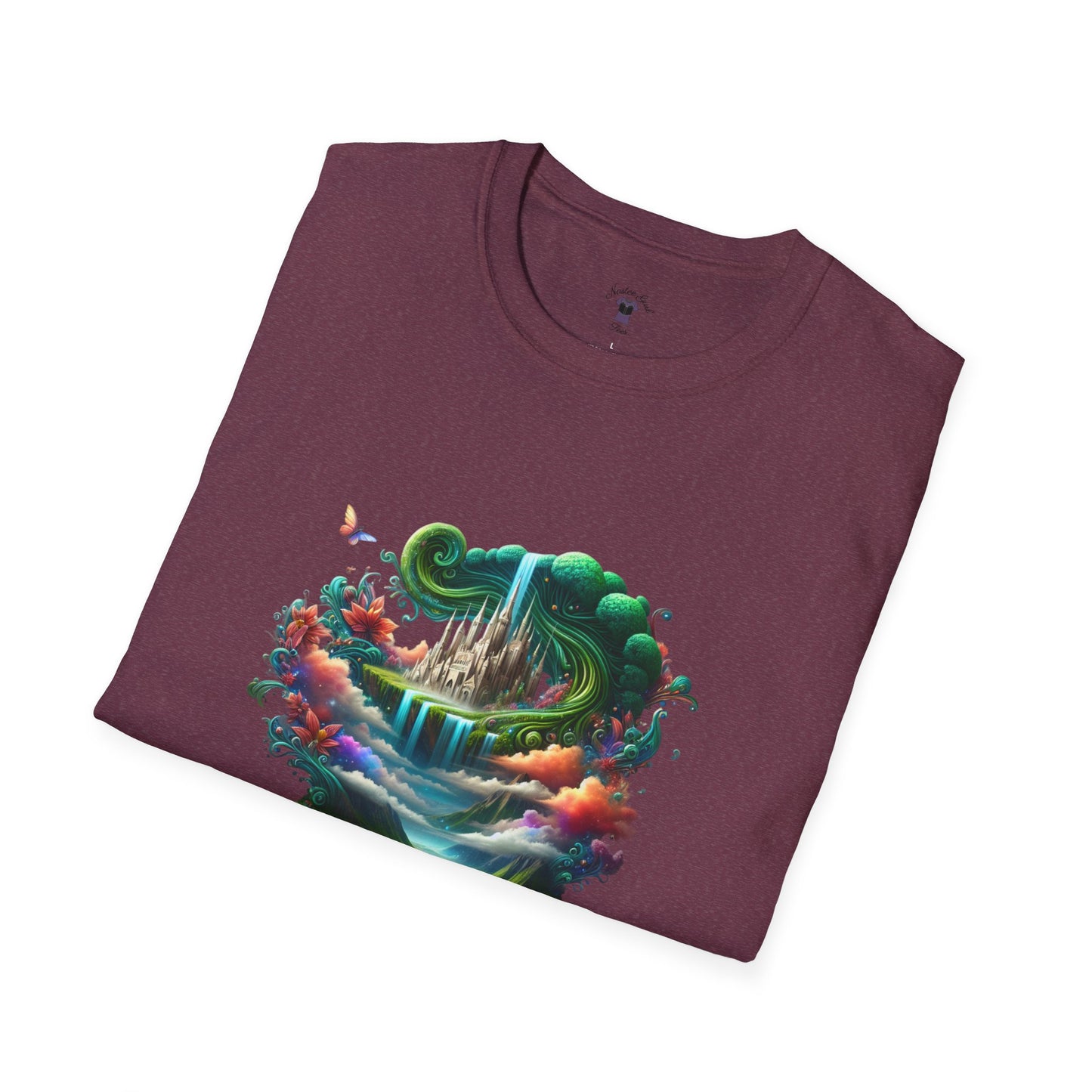 Fantasy-Inspired Unisex Softstyle T-Shirt with Whimsical Book Design