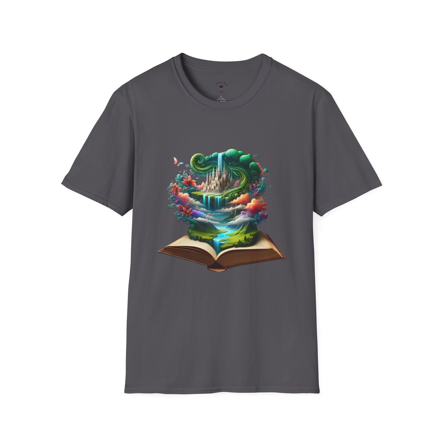Fantasy-Inspired Unisex Softstyle T-Shirt with Whimsical Book Design