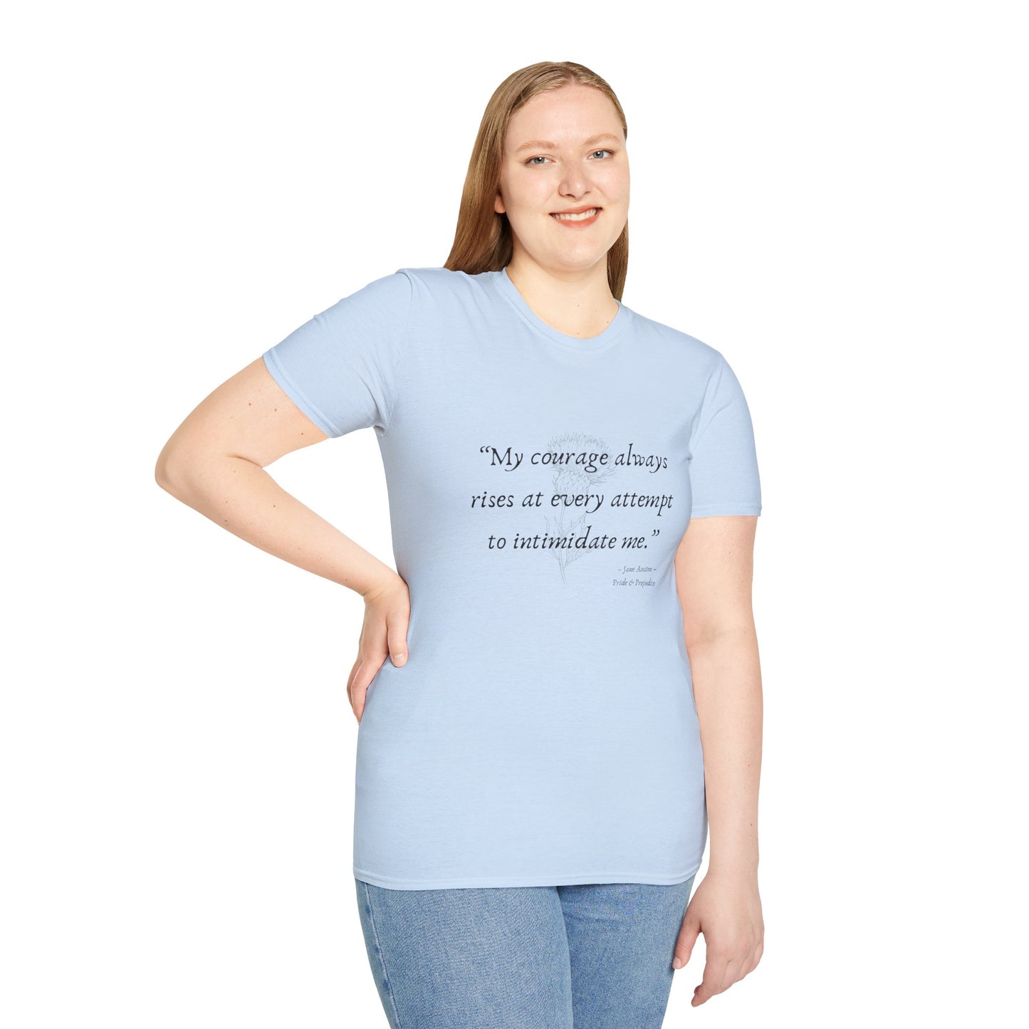 Inspirational Quote Unisex Softstyle T-Shirt - "My Courage Always Rises"