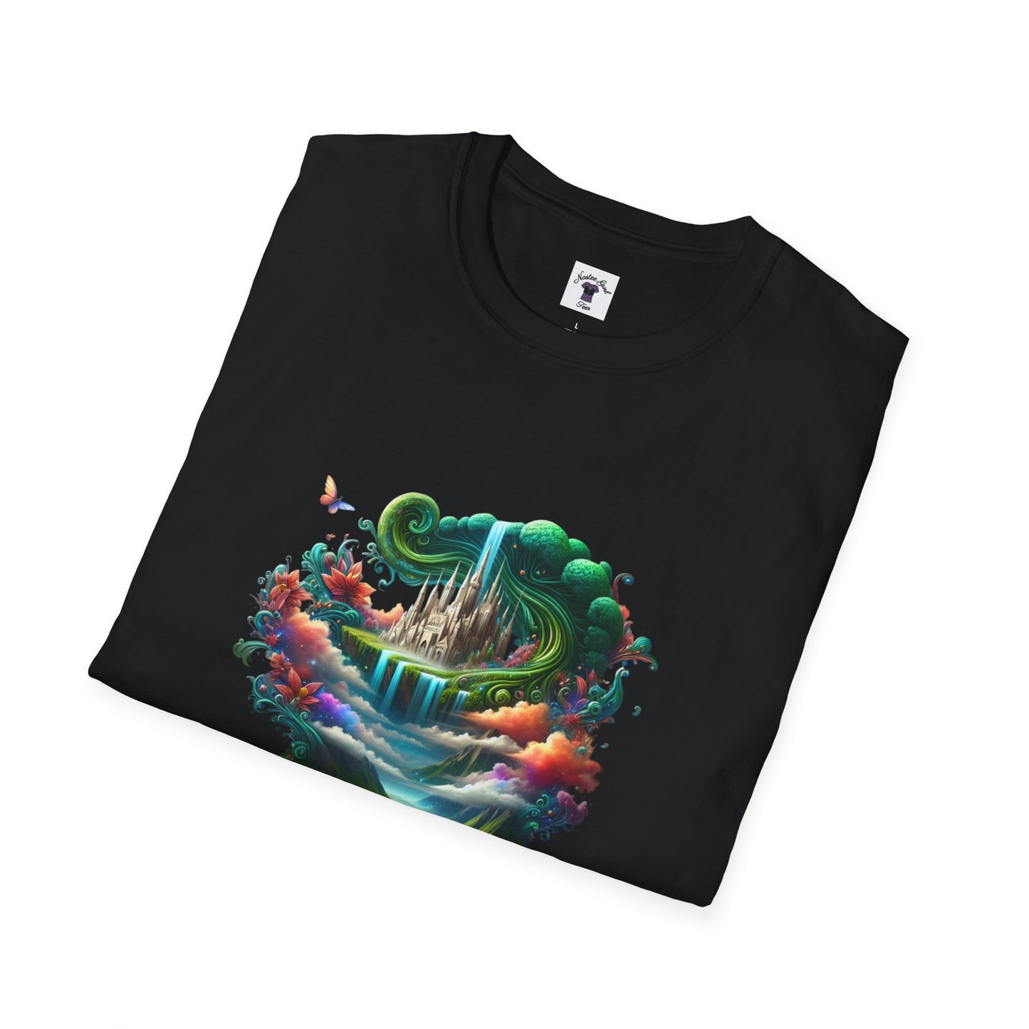 Fantasy-Inspired Unisex Softstyle T-Shirt with Whimsical Book Design