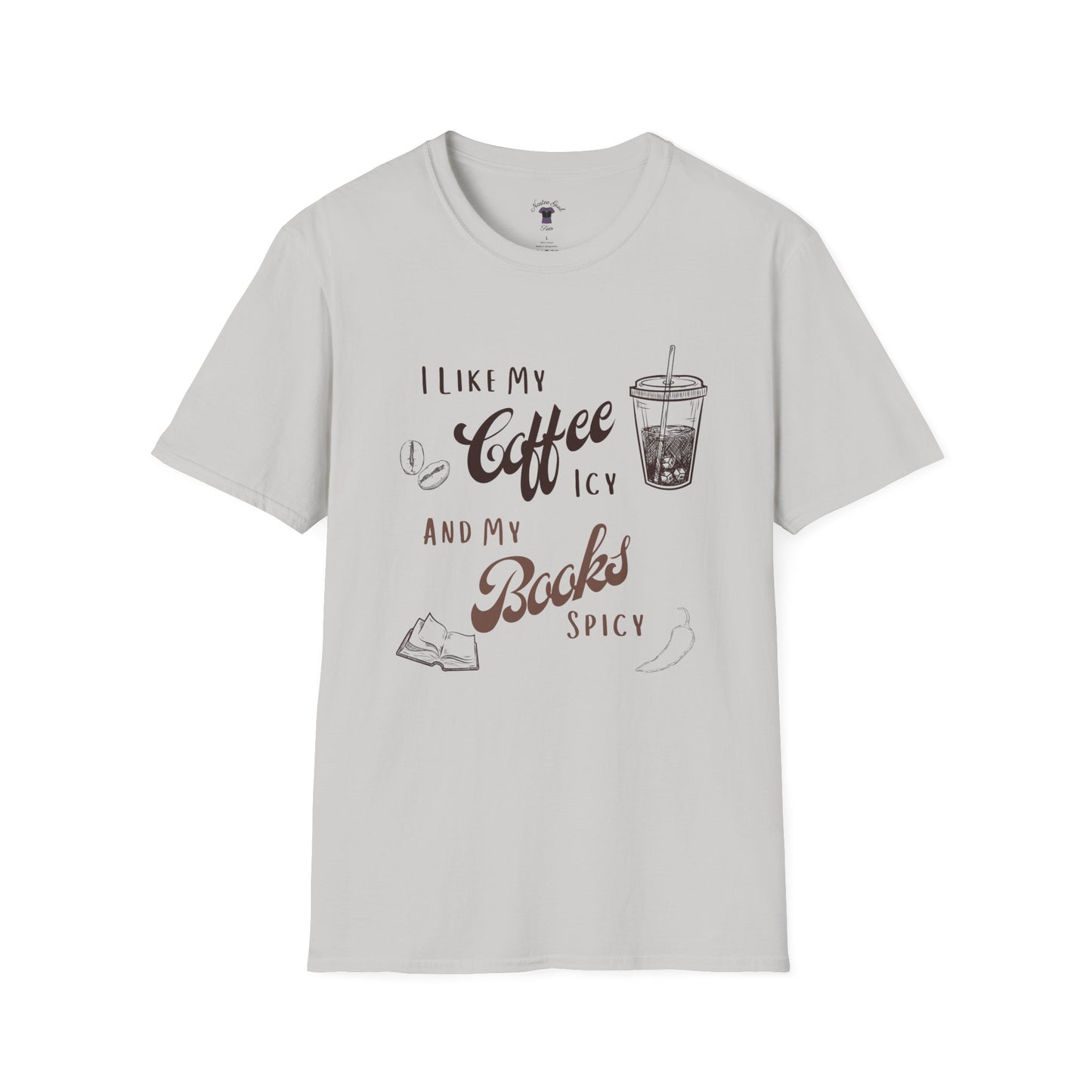 Funny Coffee and Books Unisex Softstyle T-Shirt