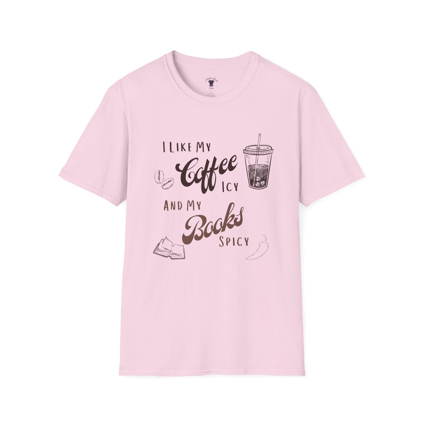 Funny Coffee and Books Unisex Softstyle T-Shirt